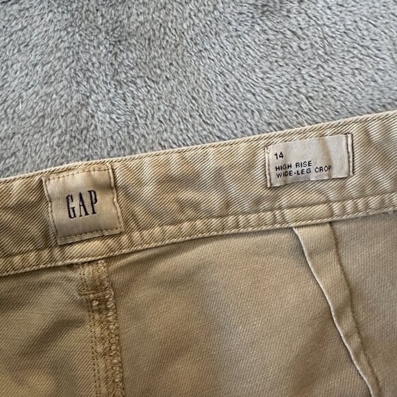 NWT Gap High Rise Wide Leg Crop Khaki Jeans Women's size 14 - Picture 2 of 7